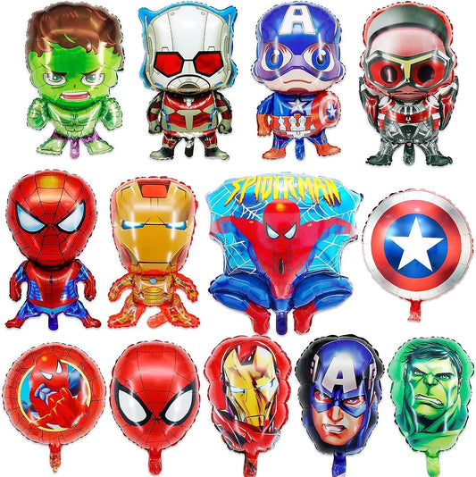 13pcs Avengers Balloon Superhero Birthday Decorations Spider Man Birthday Superhero Balloons Aluminium Foil Round Party Supplies